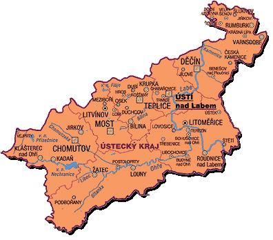 Usti nad Labem Map, Czech Republic